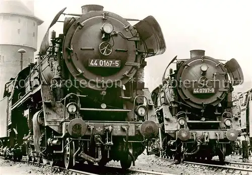AK / Ansichtskarte 73888712 Eisenbahn_Railway_Chemin_de_Fer Dampflokomotiven 44 167 44 797 Bw Nordhausen 