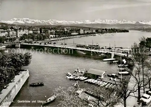 AK / Ansichtskarte  Strassenbahn_Tramway-- Zuerich Quaibruecke Utoquai 