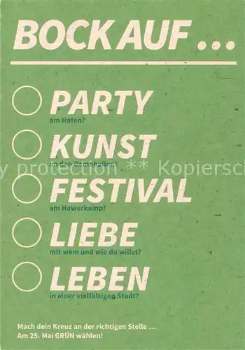 AK / Ansichtskarte 73888754 Politik_Politics_Politique Buendnis  90 Die Gruenen  Wahl 