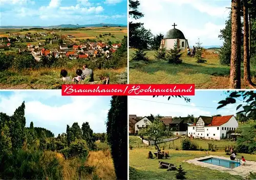 AK / Ansichtskarte 73888787 Braunshausen_Sauerland Panorama Kapelle Wassertretanlage Hotel Haus Wiesengrund Braunshausen_Sauerland