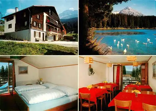 AK / Ansichtskarte  Valbella__Lenzerheide_GR Hotel Garni Cresta Schwanenteich Gaestezimmer Gaststube 