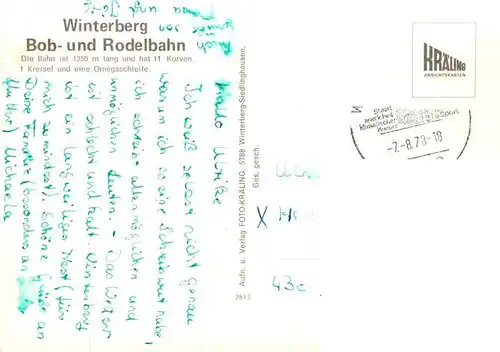 AK / Ansichtskarte  Winterberg_Hochsauerland Bob und Rodelbahn Teilansichten Winterberg_Hochsauerland