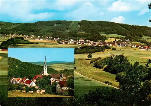 AK / Ansichtskarte 73888825 Duedinghausen_Medebach Panorama Ortspartie mit Kirche Duedinghausen Medebach