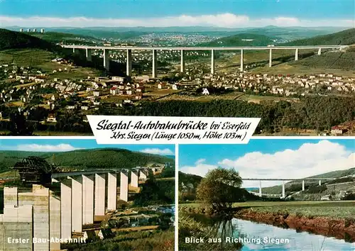 AK / Ansichtskarte 73888827 Siegen__Westfalen Siegtal Autobahnbruecke bei Eiserfeld Erster Bauabschnitt Blick von Siegen 