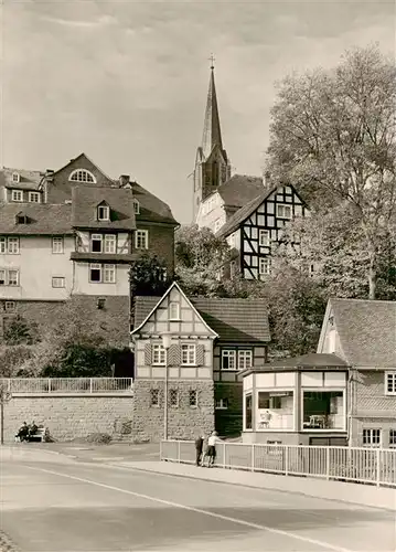 AK / Ansichtskarte  Berleburg_Bad Ortspartie mit Kirche Berleburg_Bad