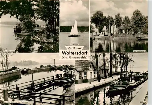 AK / Ansichtskarte  Woltersdorf_Erkner Am Flakensee Am Muehlenteich Vor der Schleuse In der Schleuse Woltersdorf Erkner