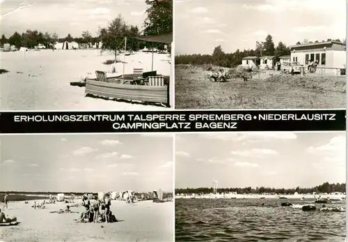 AK / Ansichtskarte  Spremberg_Niederlausitz Erholungszentrum Talsperre Spremberg Campingplatz Bagenz Strandpartien Spremberg_Niederlausitz