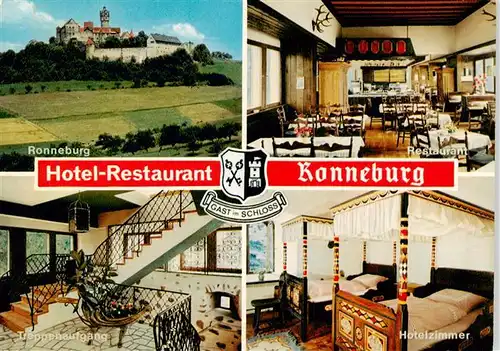 AK / Ansichtskarte 73888867 Ronneburg_Hessen Hotel Restaurant Ronneburg Restaurant Treppenaufgang Hotelzimmer Ronneburg Hessen