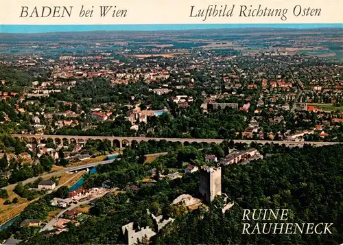 AK / Ansichtskarte  Baden__Wien_AT Fliegeraufnahme mit Ruine Rauhenbeck 