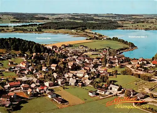 AK / Ansichtskarte  Mattsee_Salzburg_AT Fliegeraufnahme mit Obertrumer Niedertrumer und Grabensee 