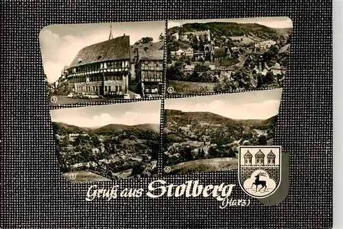 AK / Ansichtskarte  Stolberg_Harz Rathaus Zechental Blick von der Toellebank und von der Lutherbuche Stolberg Harz