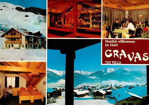AK / Ansichtskarte  Gravasalvas_Sils_Engadin_GR Hotel Pension Gravas Gastraeume Gaestezimmer Panorama 