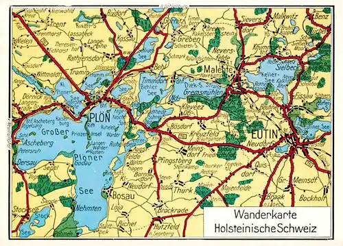 AK / Ansichtskarte  Ploen_See Wanderkarte Holsteinische Schweiz Ploen_See