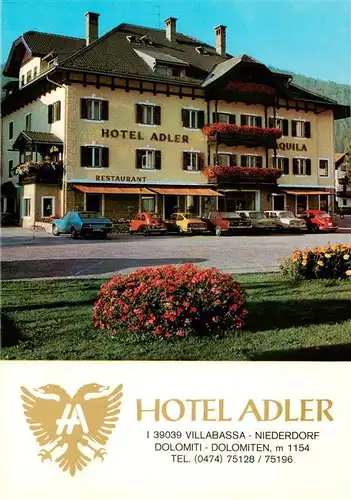 AK / Ansichtskarte 73888953 Villabassa_Niederdorf Hotel Adler Villabassa_Niederdorf