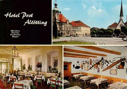 AK / Ansichtskarte  Altoetting Hotel Post Marktplatz Gastraeume Altoetting