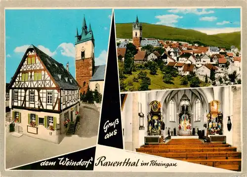 AK / Ansichtskarte 73888997 Rauenthal Fachwerkhaus Kirche Inneres Panorama Rauenthal