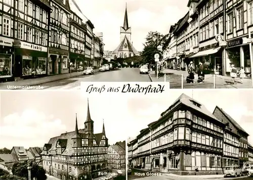 AK / Ansichtskarte 73889040 Duderstadt Untermarktstrasse Rathaus Haus Glaese Duderstadt