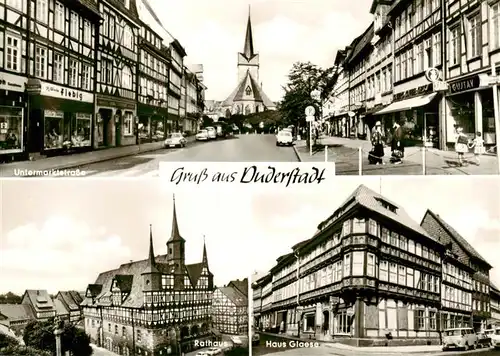 AK / Ansichtskarte  Duderstadt Untermarktstrasse Rathaus Haus Glaese Duderstadt