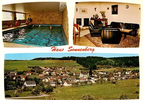 AK / Ansichtskarte 73889043 Deudesfeld Hotel Pension Haus Sonnenberg Hallenbad Gaststube Panorama Deudesfeld