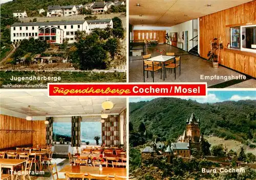 AK / Ansichtskarte 73889046 Cochem_Kochem_Mosel Jugendherberge Empfangshalle Tagesraum Burg Cochem 