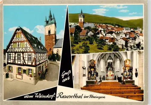 AK / Ansichtskarte 73889053 Rauenthal Fachwerkhaus Kirche Inneres Panorama Rauenthal