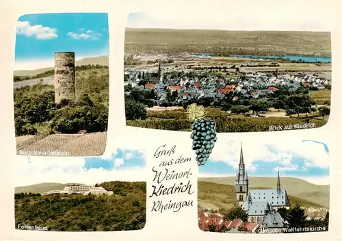 AK / Ansichtskarte  Kiedrich Burg Scharfenstein Panorama Ferienheim Gotische Wallfahrtskirche Kiedrich