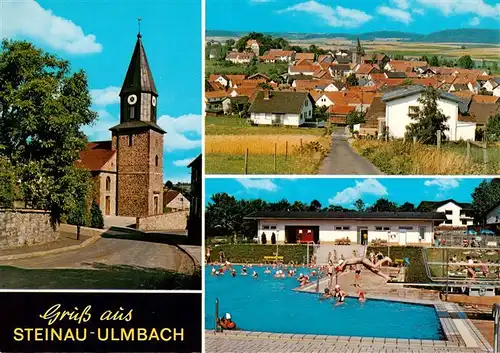AK / Ansichtskarte 73889063 Ulmbach Kirche Ortspartie Schwimmbad Ulmbach