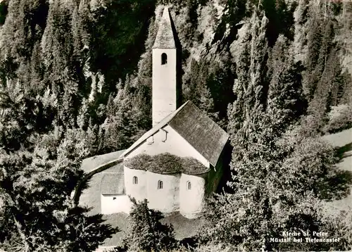 AK / Ansichtskarte  Muestall_Tiefencastel_GR Kirche St Peter Fliegeraufnahme  