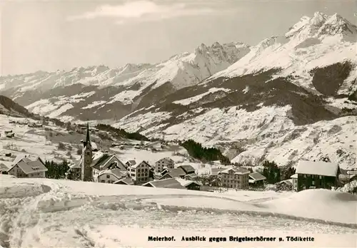 AK / Ansichtskarte  Meierhof_Surselva_GR mit Brigelshoerner und Toedikette 