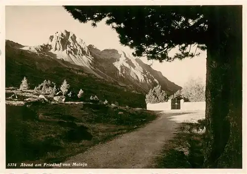 AK / Ansichtskarte  Maloja_GR Abend am Friedhof Maloja_GR