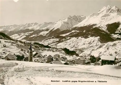 AK / Ansichtskarte  Meierhof_Surselva_GR mit Brigelshoerner und Toedikette 