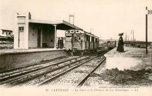 AK / Ansichtskarte  Carthago_Carthage_Karthago_Tunesie La Gare et chemin de Fer électrique 