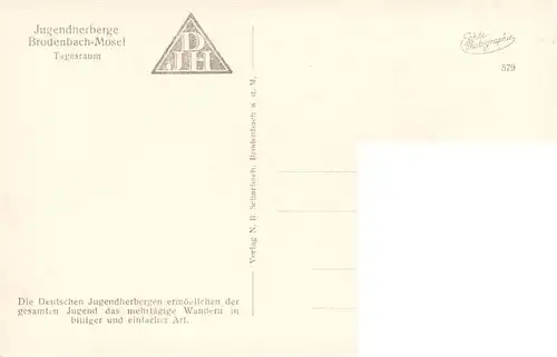 AK / Ansichtskarte  Brodenbach_Mosel Jugendherberge Tagesraum 