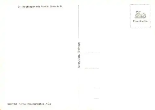 AK / Ansichtskarte 73889237 Reutlingen_BW mit Achalm 