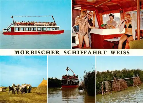 AK / Ansichtskarte  Moerbisch_See_Burgenland_AT Moerbischer Schiffahrt Weiss Rundfahrten Pusstafahrten Fahrten ins Naturschutzgebiet 