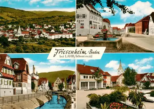 AK / Ansichtskarte 73889289 Friesenheim_Baden Panorama Brunnen Kanal Marktplatz Friesenheim_Baden