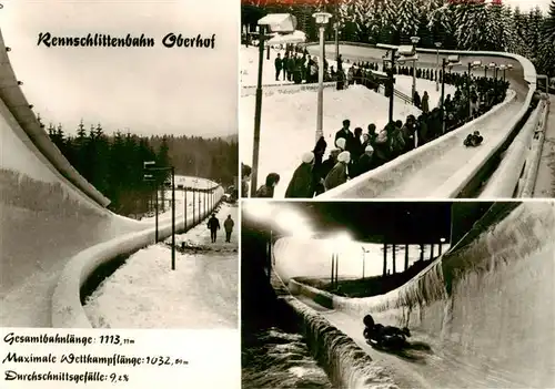 AK / Ansichtskarte  Oberhof__Thueringen Rennschlittenbahn Details 