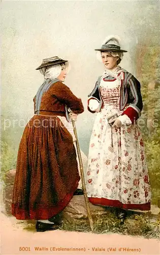 AK / Ansichtskarte  Valais_Wallis_Kanton Trachten Valais_Wallis_Kanton