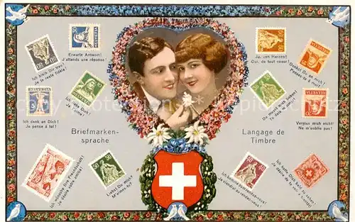 AK / Ansichtskarte  Chronik-AK Briefmarken Sprache 