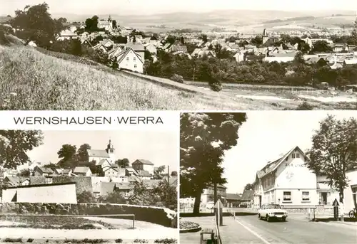 AK / Ansichtskarte 73889357 Wernshausen Panorama Kirche Ortspartie Wernshausen