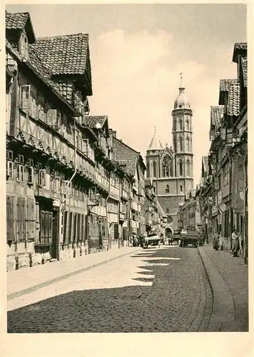 AK / Ansichtskarte  Braunschweig Weberstrasse mit St Andreas Braunschweig