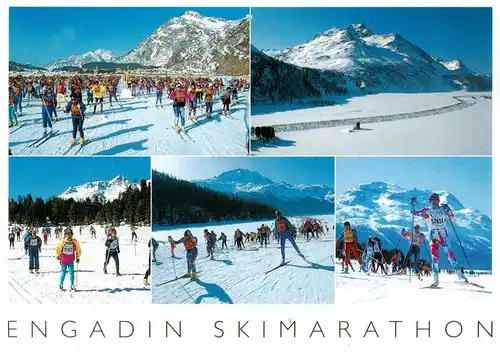 AK / Ansichtskarte  Engadin_GR Engadin Skimarathon Teilansichten Engadin_GR