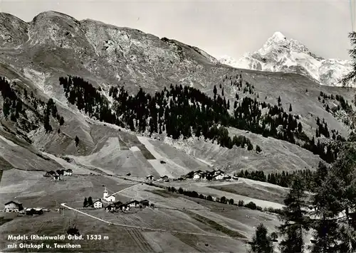 AK / Ansichtskarte  Medels_Rheinwald_GR mit Gitzikopf und Teurihorn 