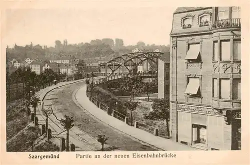 AK / Ansichtskarte  Saargemuend_Sarreguemines_57_Moselle Partie an der neuen Eisenbahnbruecke 
