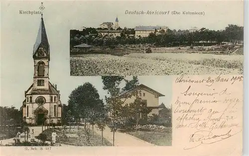 AK / Ansichtskarte  Deutsch-Avricourt_57_Moselle Kirchplatz Die Kolonien 