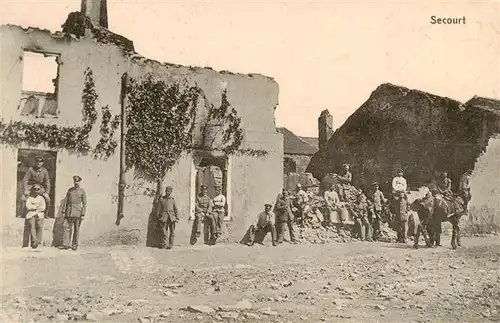 AK / Ansichtskarte  Secourt_Unterhofen_57_Moselle Zerstoertes Dorf in WK1 Feldpost 