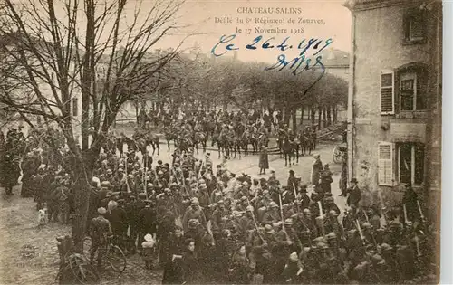 AK / Ansichtskarte  Chateau-Salins_57_Moselle Defile du 8e Regiment de Zouaves le Nov 1918 