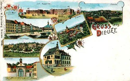 AK / Ansichtskarte  Dieuze_Duss_57_Moselle Inf Kaserne Offiziershaeuser Dienstamt Post Dieuze Colonie 