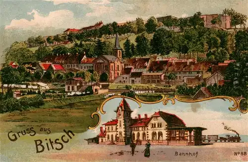 AK / Ansichtskarte  Bitsch_Bitche_57_Moselle_Lothringen Panorama Bahnhof 