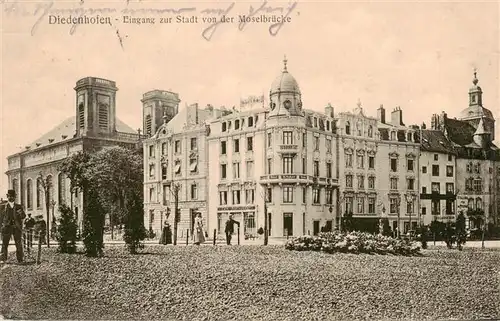 AK / Ansichtskarte  Diedenhofen_Thionville_57_Moselle Stadteingang von der Moselbruecke Feldpost 